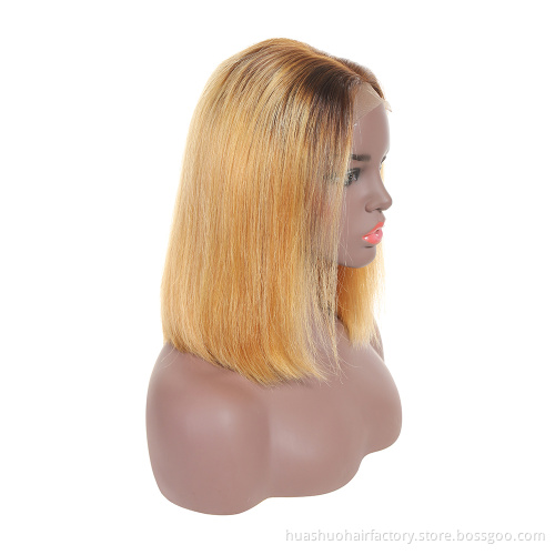 Custom Permanent Remy Virgin Double Drawn 200 Density Indian 1B 4 27 Human Hair Wig For Black Women